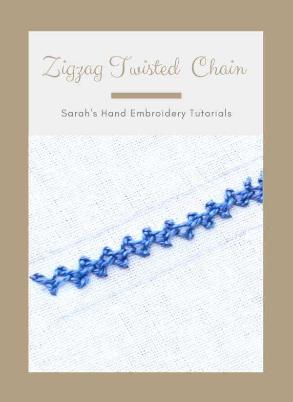 How To Do The Zigzag Twisted Chain Stitch Sarah S Hand Embroidery