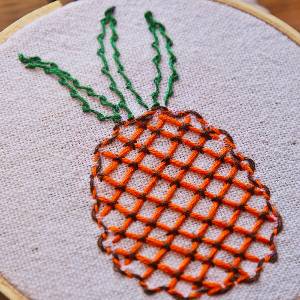 Fruit Ninja Pineapple machine embroidery design fill stitch 