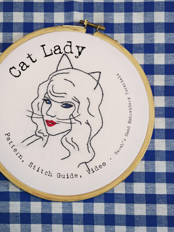 Hand Embroidery Book with Downloadable Stitch Pattern, Guide and Video for Taylor Swift's Cat Lady