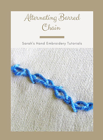 Knotted Cable Chain Stitch - Sarah's Hand Embroidery Tutorials