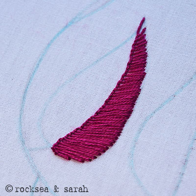 Stitch Leaf: Single Feather Stitch - Sarah's Hand Embroidery Tutorials