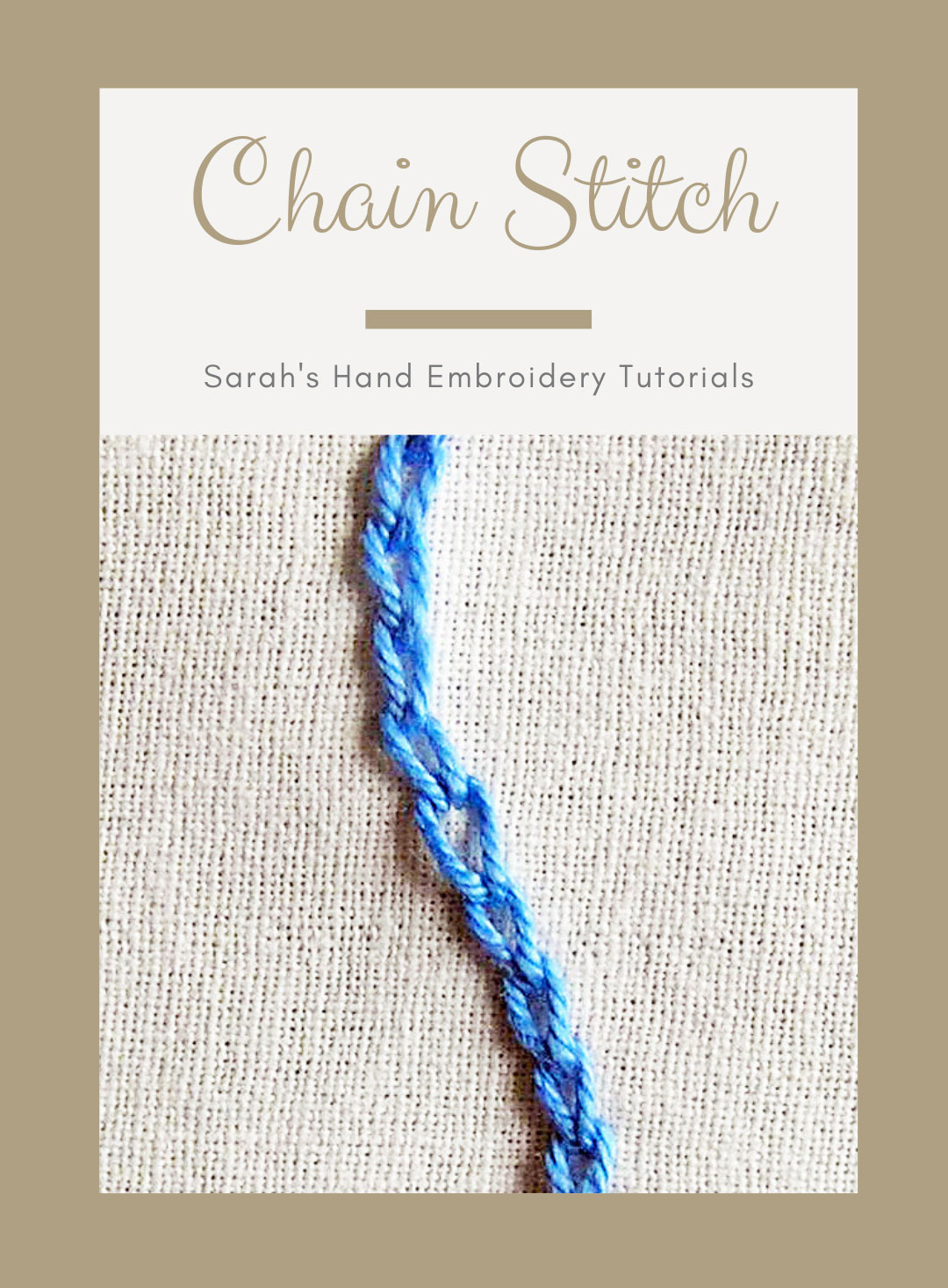 How to do the Chain Stitch - Sarah's 