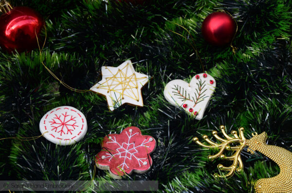 I know it's a little early but these are some embroidered Christmas  ornaments I made! 3 patterns with 2 different colors each : r/Embroidery