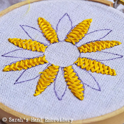 Flower embroidery : Closed Herringbone Stitch - Sarah's Hand Embroidery ...