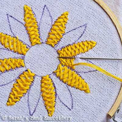 Flower embroidery : Closed Herringbone Stitch - Sarah's Hand Embroidery ...