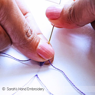 Basic Double Cast On Stitch hand embroidery tutorial for beginners