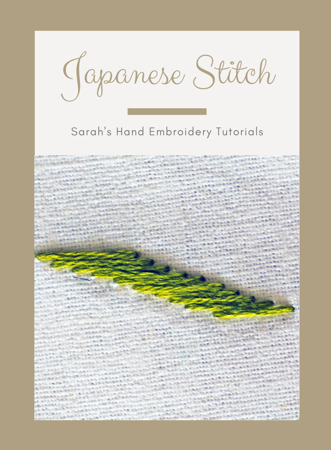 the Japanese darning stitch - with video tutorial