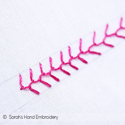 How to do the Slanted Cretan Stitch - Sarah's Hand Embroidery Tutorials