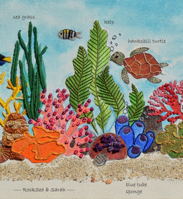 “Gone with the Heat”, an embroidered story of coral reef bleaching under marine heatwaves.