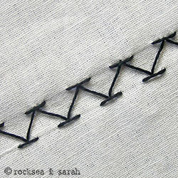 How to do the Threaded Chevron Stitch - Sarah's Hand Embroidery Tutorials